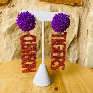 Clemson Tigers acrylic beaded earrings